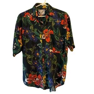 Goouch Vintage‎ Floral Hawaiian Short Sleeve Button Down Shirt Vacation